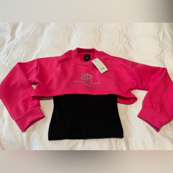 River Island Other - River Island Girl’s cropped sweatshirt with attached tank NWT